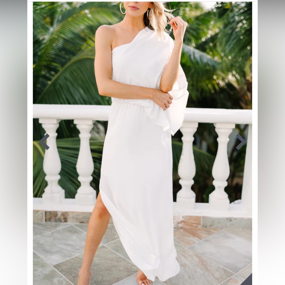 NWOT Tyche USA Crepe draped goddess dress Sz M